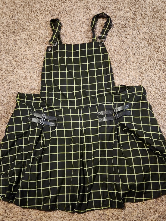 Hot Topic Dresses & Skirts - Hot Topic Black Dress with Neon Lime Grid